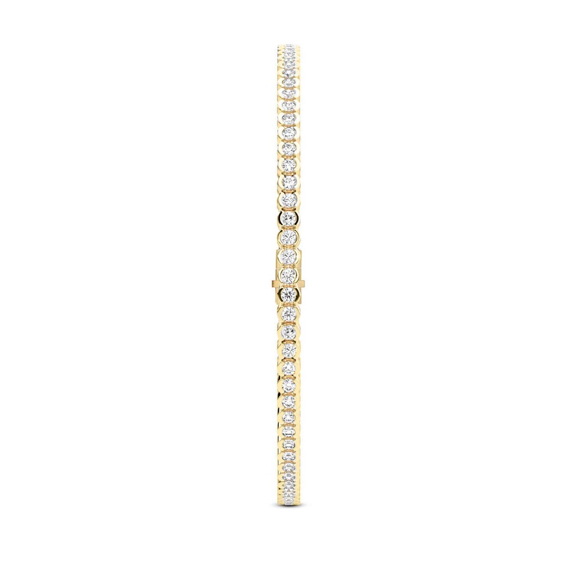 14kt Yellow Gold Nemy Half Bezel Round Lab Diamond Tennis Bracelet (3 Ct. Tw.) left