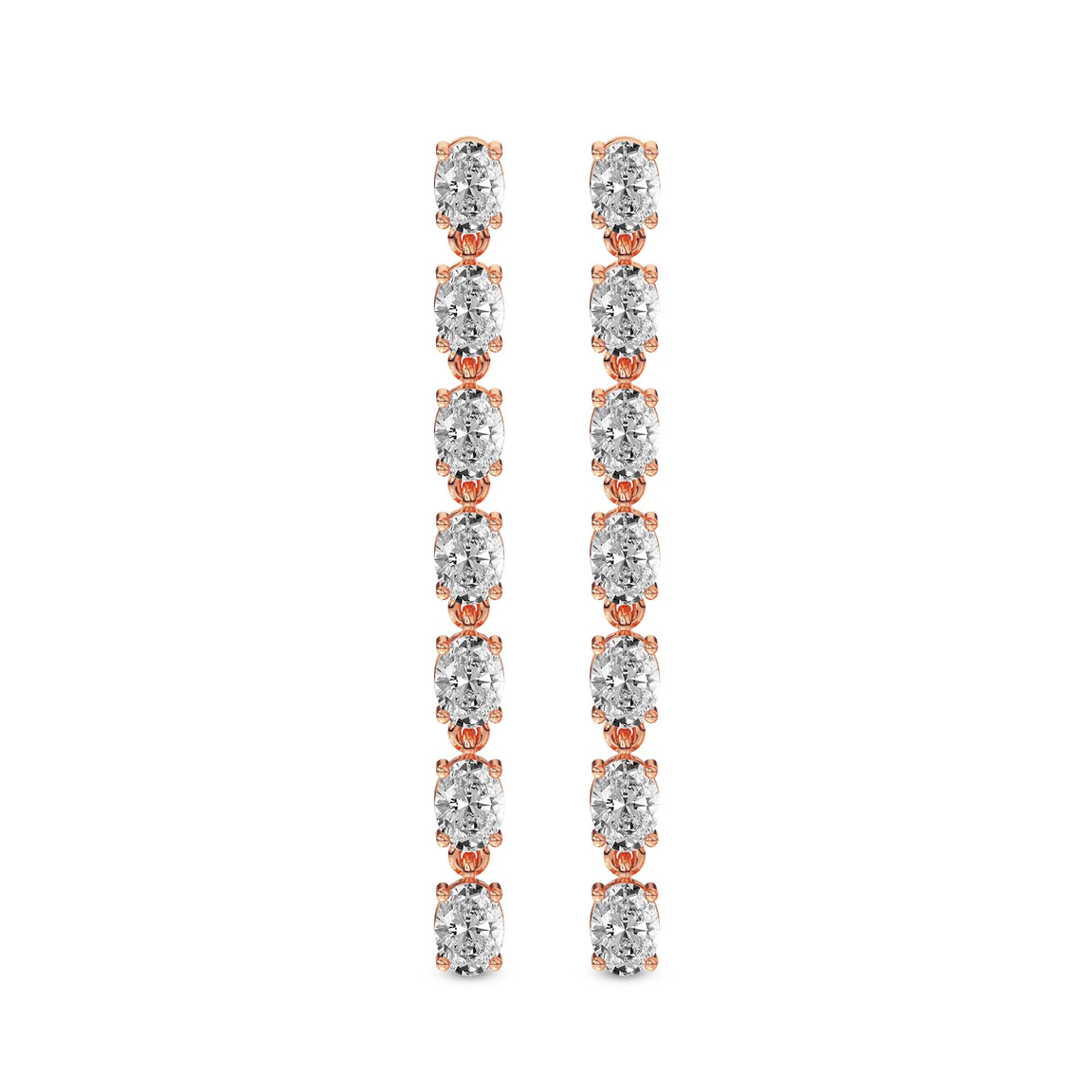 9ct Rose Gold Digitalis Fashion Flower Lab Diamond Dangle Earring (6 Ct. Tw.) front image