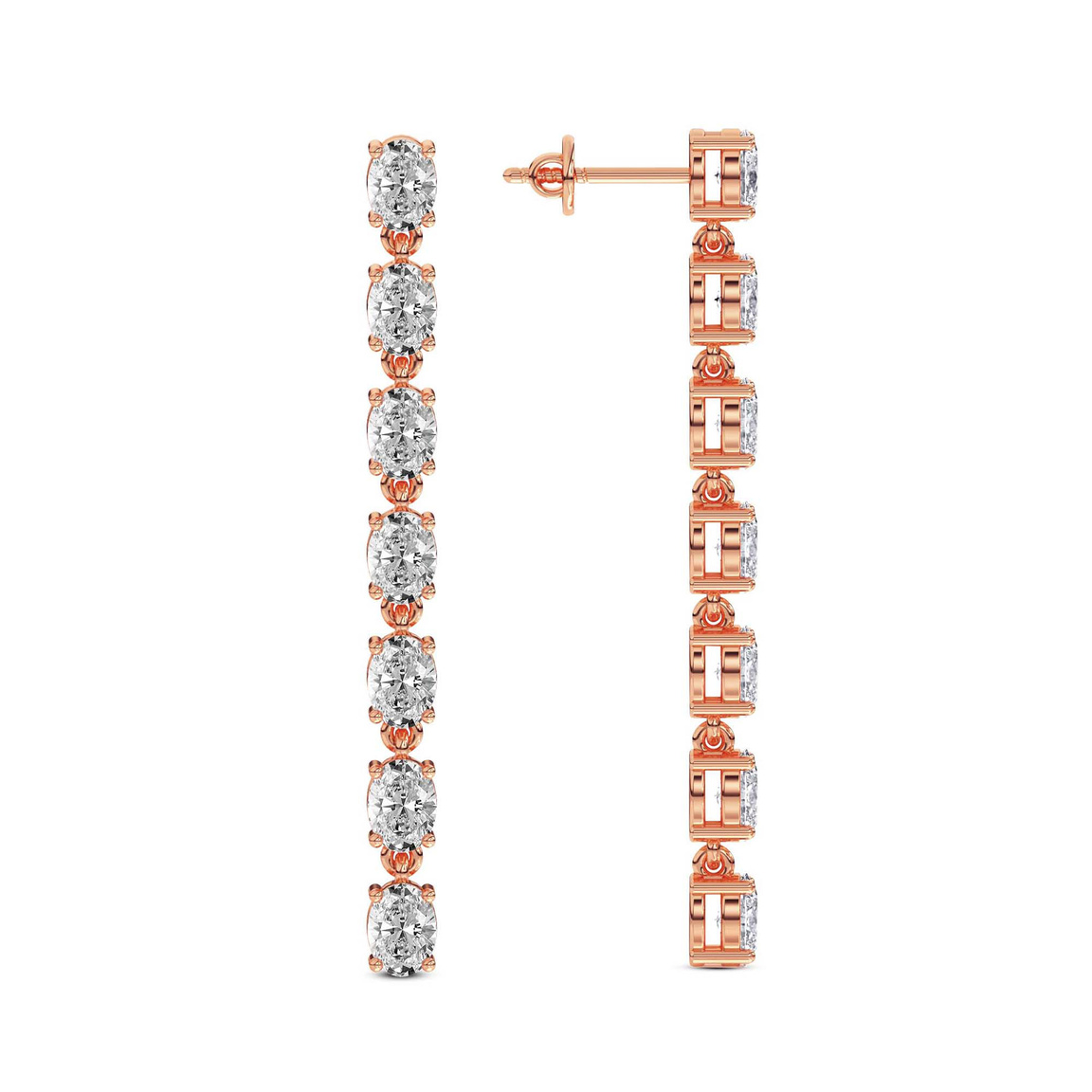 9ct Rose Gold Digitalis Fashion Flower Lab Diamond Dangle Earring (6 Ct. Tw.) standing product image one