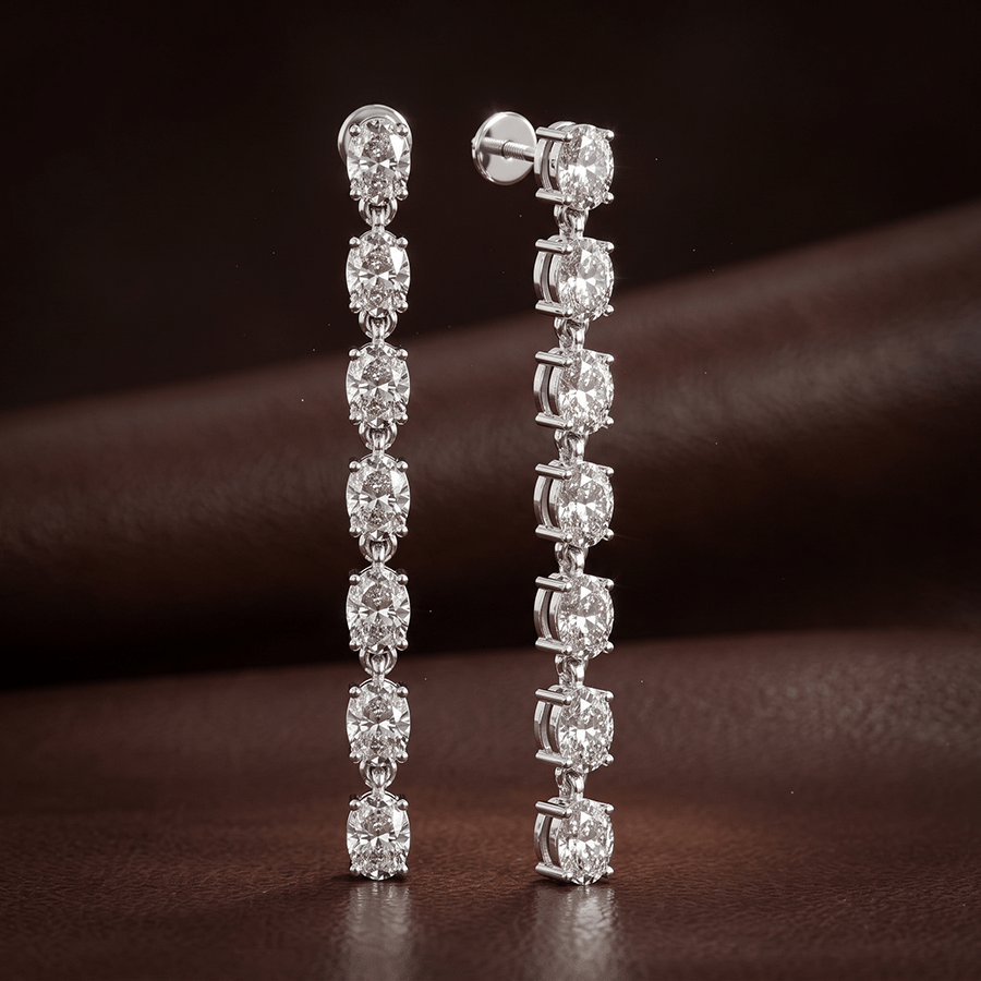 9ct Rose Gold Digitalis Fashion Flower Lab Diamond Dangle Earring (6 Ct. Tw.) color product image two