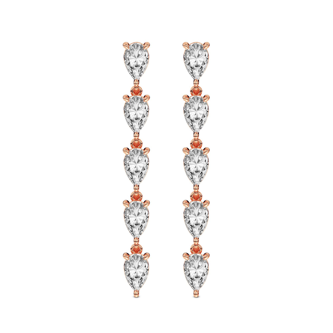9ct Rose Gold Salvia Flower Fashion Lab Diamond Dangle Earrings (1 Ct. Tw.) front image