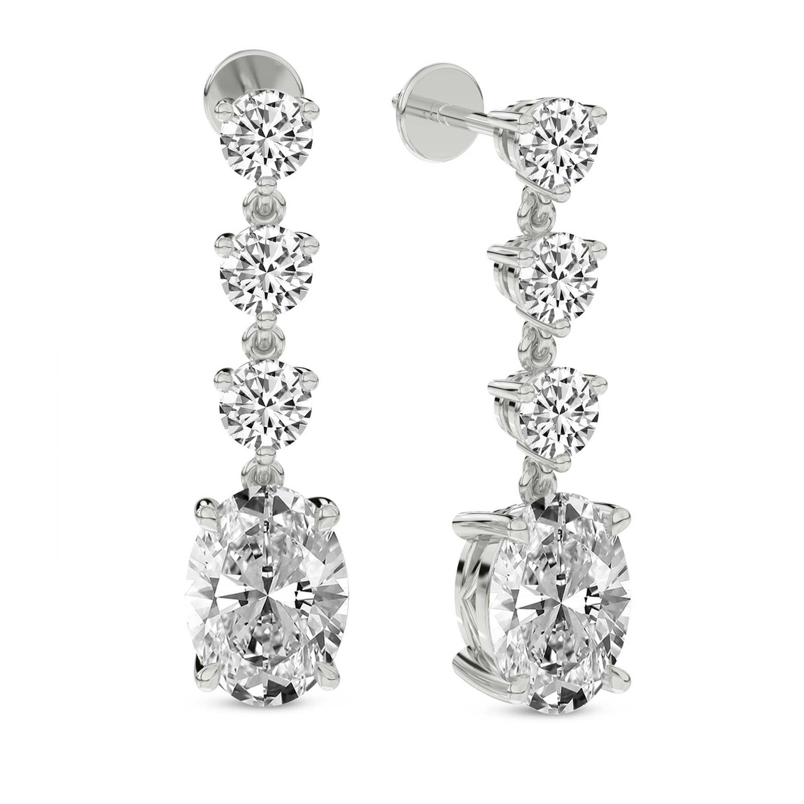 Platinum Elysium Fashion Lab Diamond Dangle Earrings (6 Ct. Tw.) side right image one