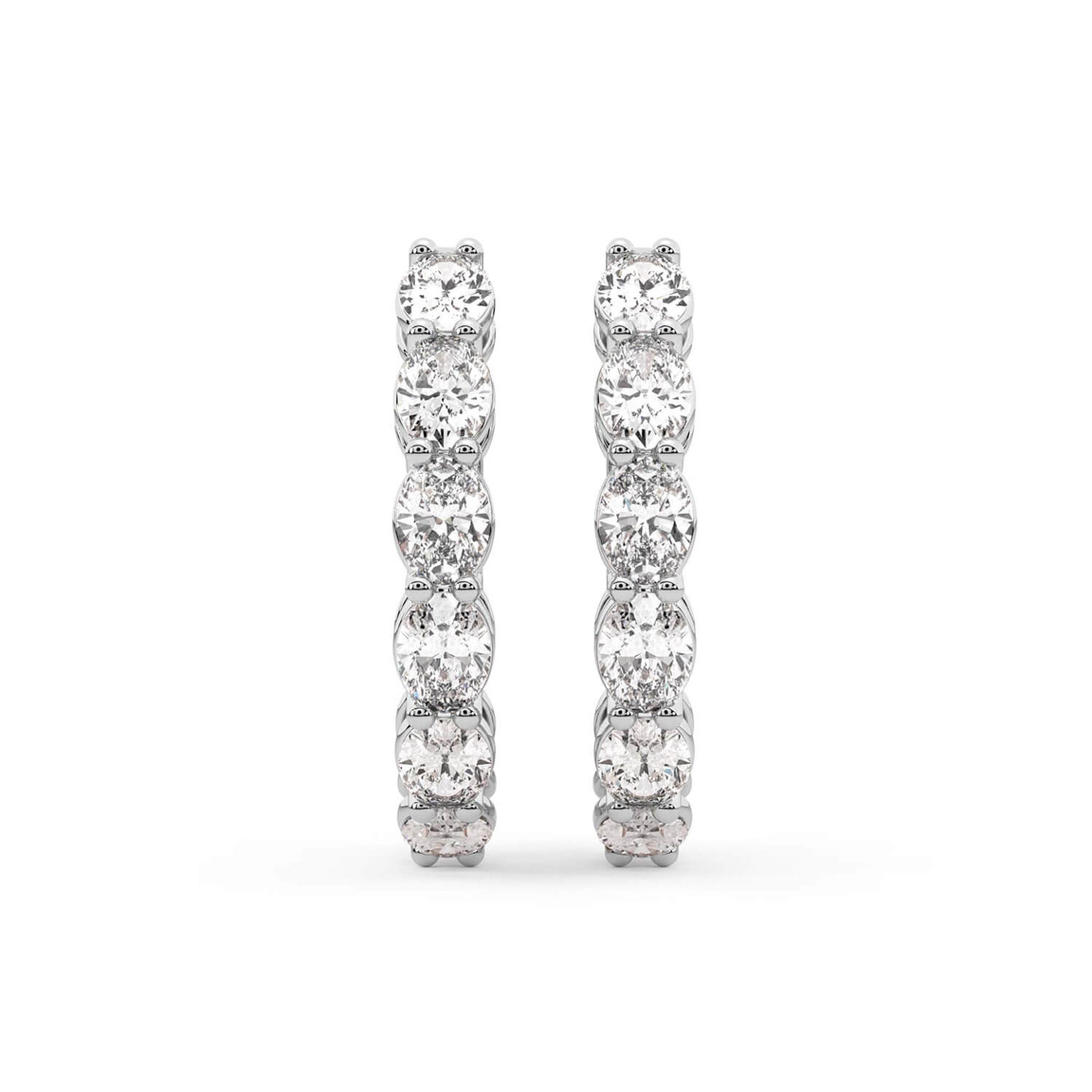 10kt White Gold Saylor Oval Lab Diamond Hoop Earrings (1 Ct. Tw.) right