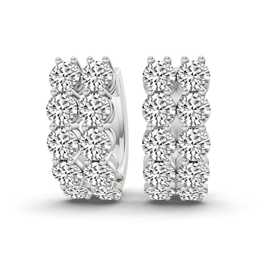14ct White Gold Aster Sequence Lab Diamond Huggie Earrings (2 1/2 Ct. Tw.) front image