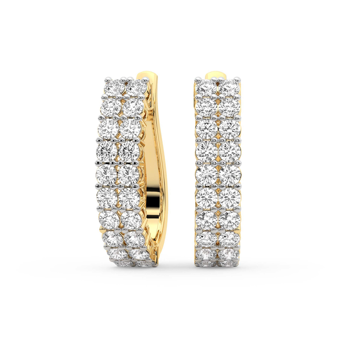 10kt Yellow Gold Gracie Double Row Round Lab Diamond Hoop Earrings (1 Ct. Tw.) front image