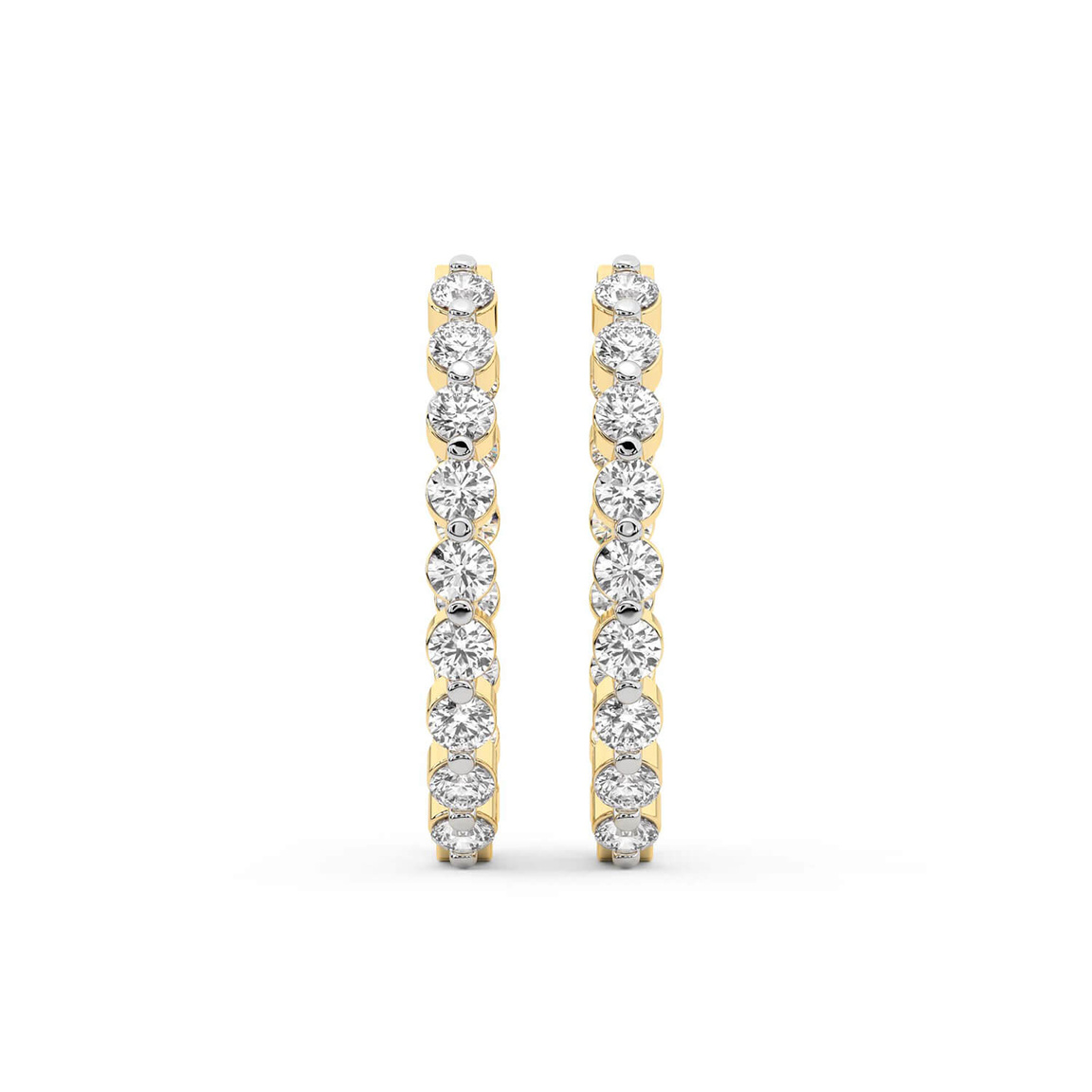 10kt Yellow Gold Rylee Round Lab Diamond Hoop Earrings (1 Ct. Tw.) right