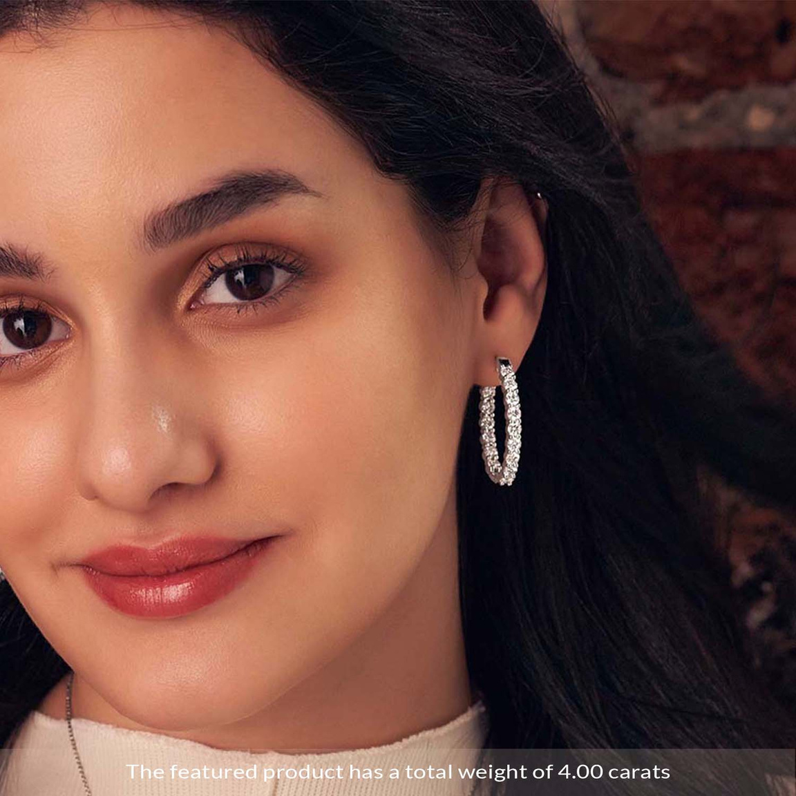 10kt Yellow Gold Isla Round Lab Diamond Hoop Earrings (1 Ct. Tw.) model
