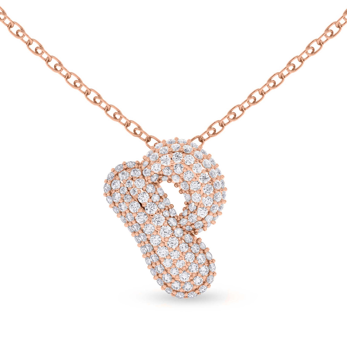 10kt Rose Gold Lab Diamond Initial P Necklace (1 Ct. Tw.) front image
