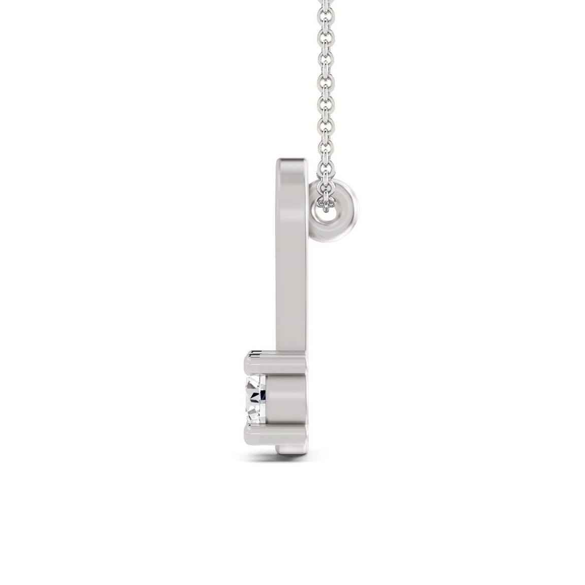 10kt White Gold Minimal Lab Diamond Initial N Necklace (1/5 Ct. Tw.) left
