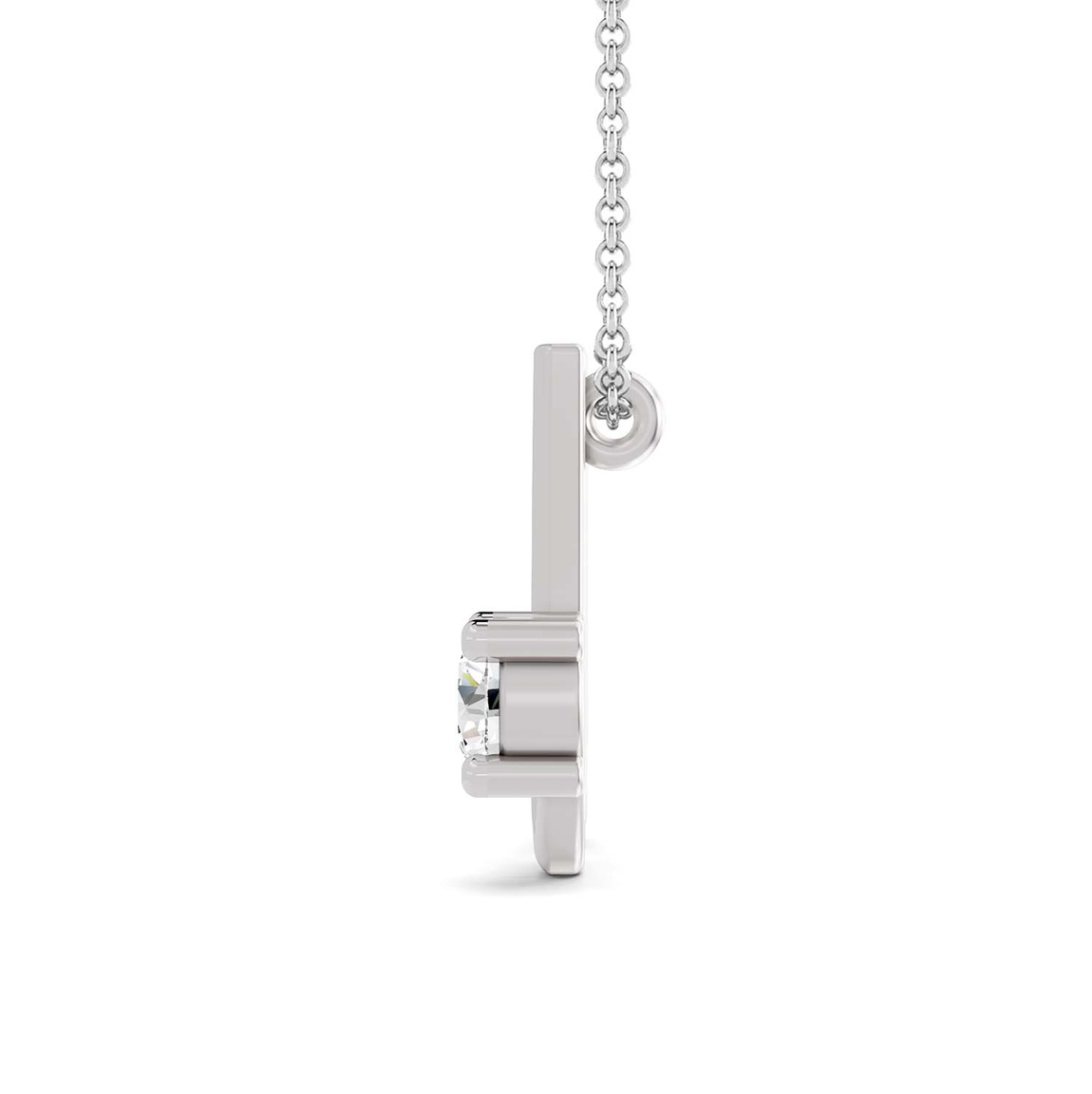 10kt White Gold Minimal Lab Diamond Initial U Necklace (1/5 Ct. Tw.) left