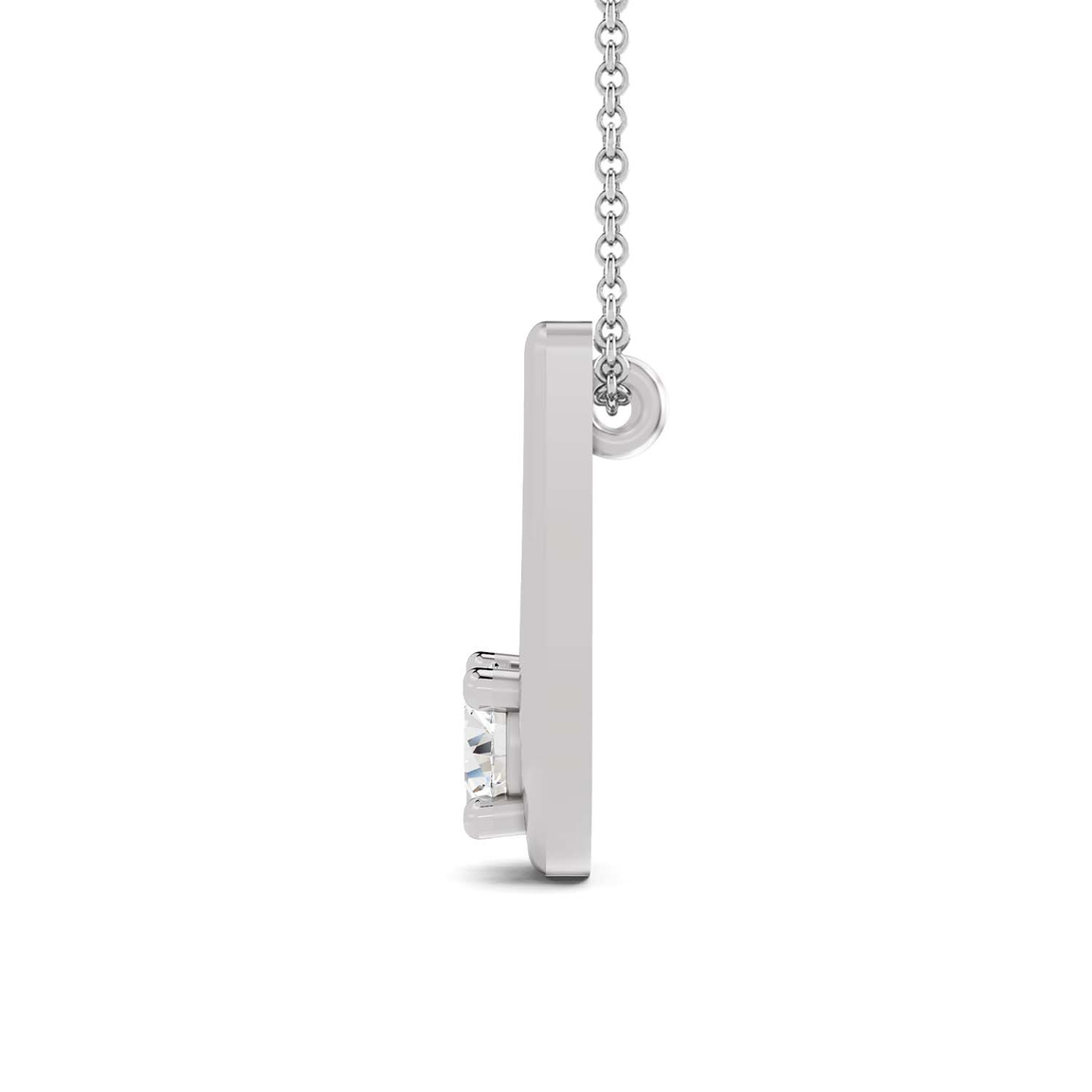 10kt White Gold Minimal Lab Diamond Initial Y Necklace (1/5 Ct. Tw.) left