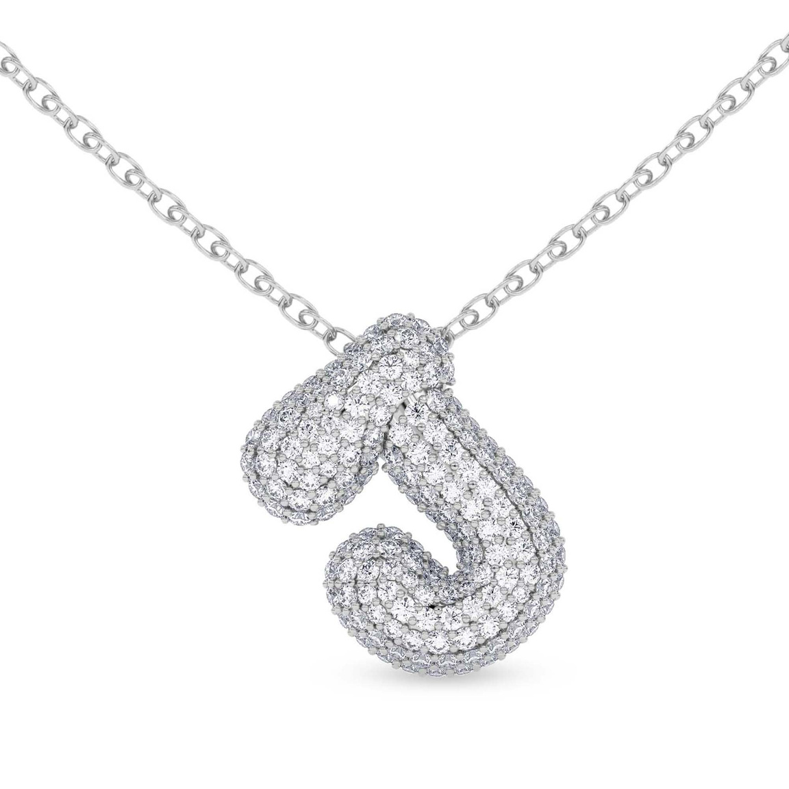 10kt White Gold Lab Diamond Initial J Necklace (1 Ct. Tw.) front image