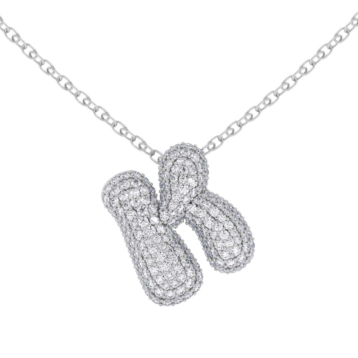 10kt White Gold Lab Diamond Initial K Necklace (1 Ct. Tw.) front image