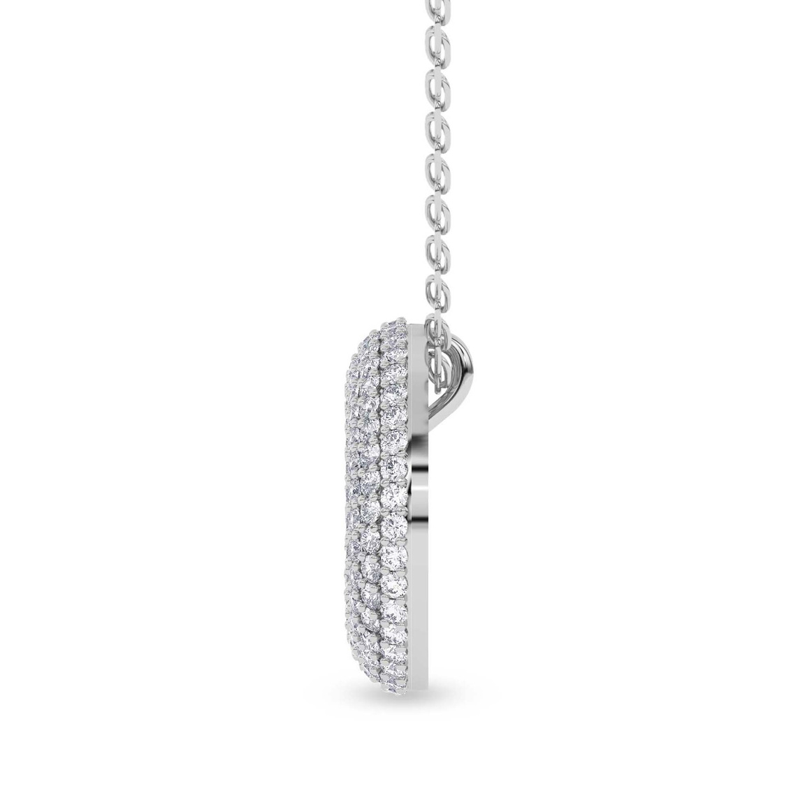 10kt White Gold Lab Diamond Initial O Necklace (1 Ct. Tw.) right