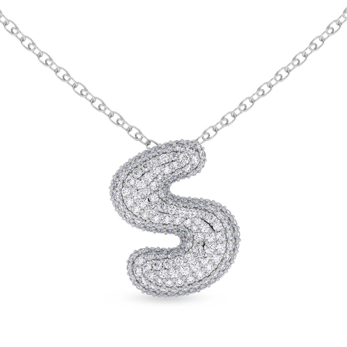 Platinum Lab Diamond Initial S Necklace (1 Ct. Tw.) front image