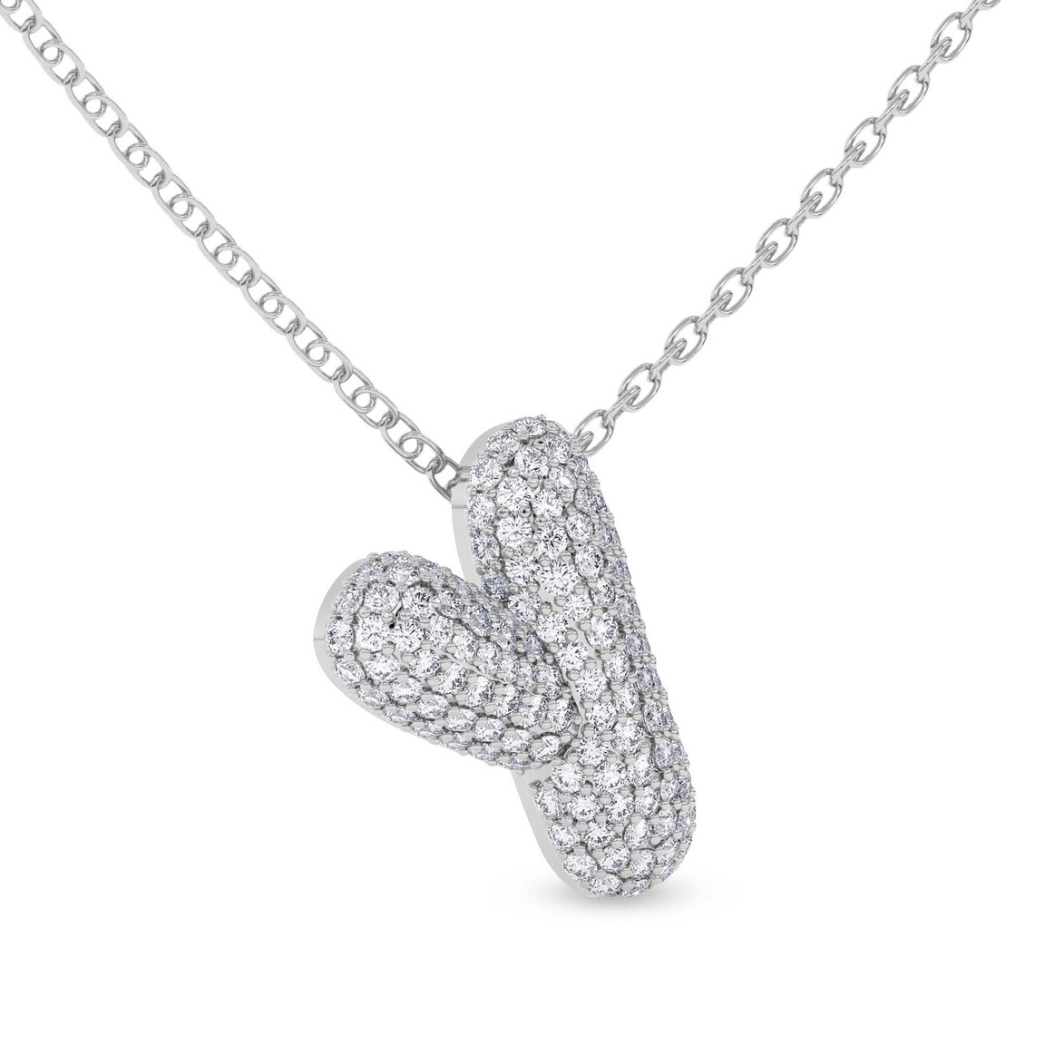 10kt White Gold Lab Diamond Initial Y Necklace (1 Ct. Tw.) left