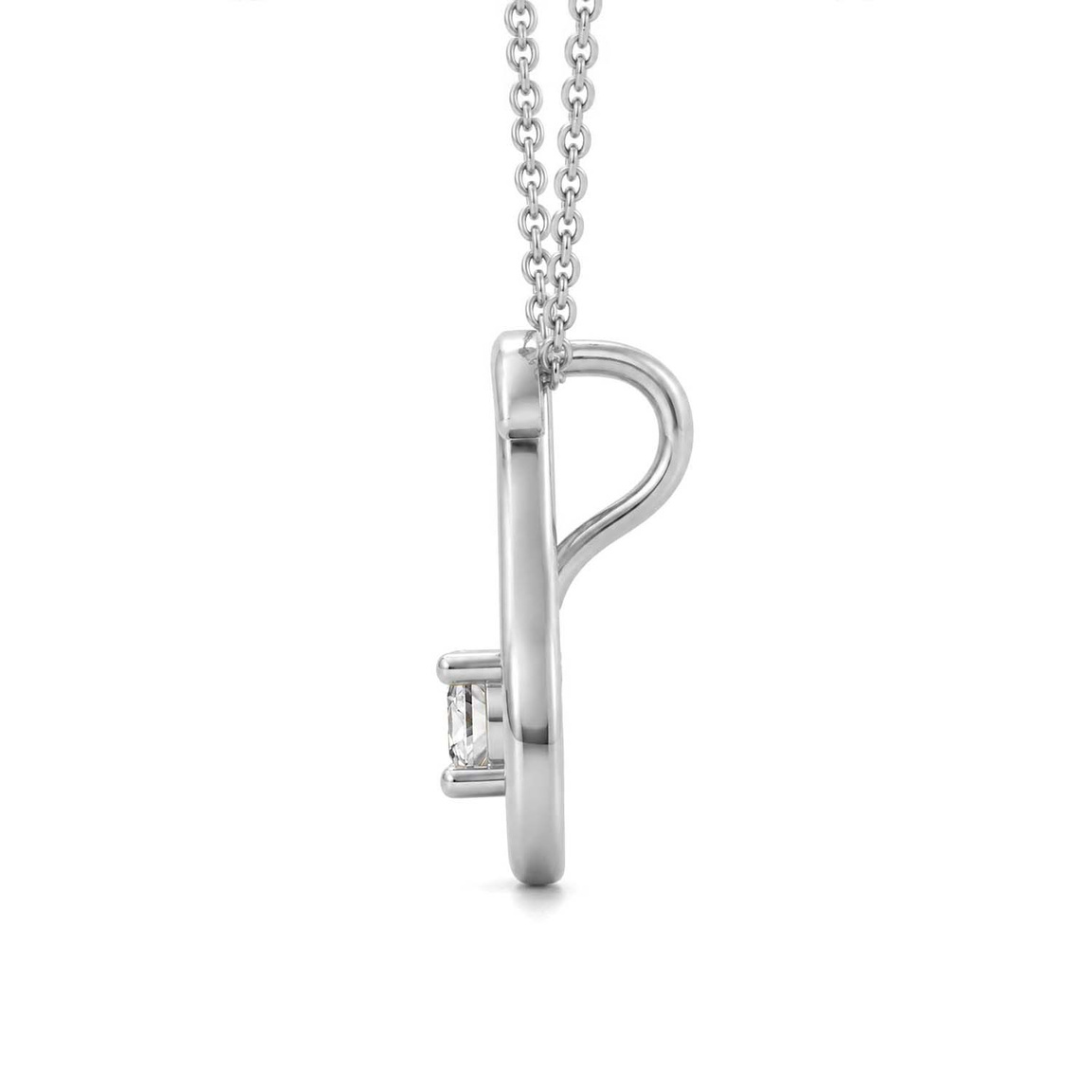 10kt White Gold Minimal Lab Diamond Initial S Necklace (1/5 Ct. Tw.) left