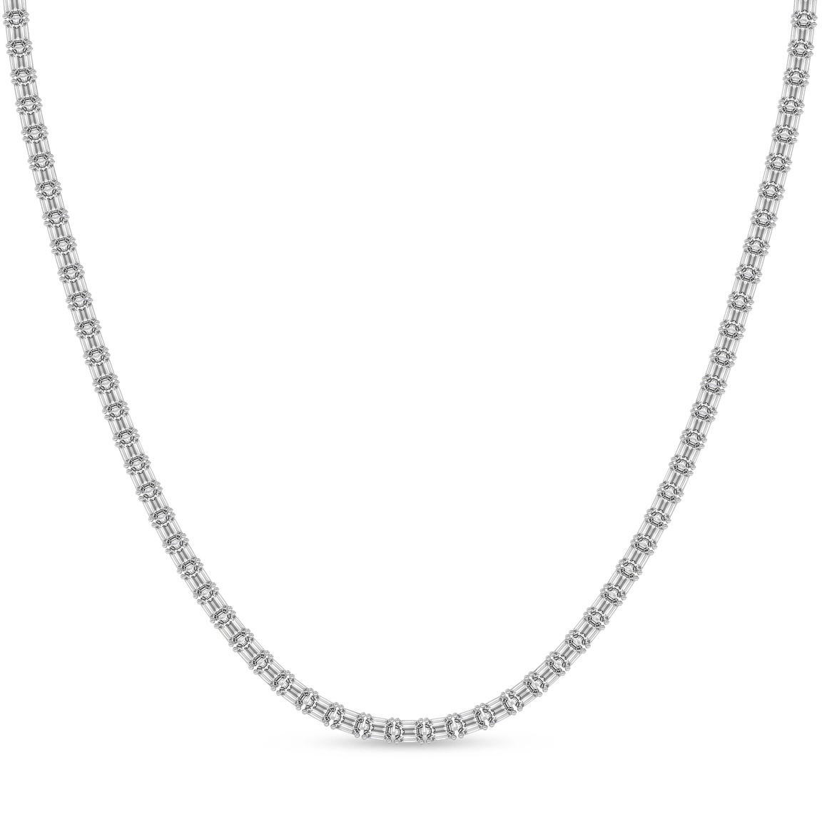 Platinum Lorel Emerald Lab Diamond Tennis Necklace (25 Ct. Tw.) front image