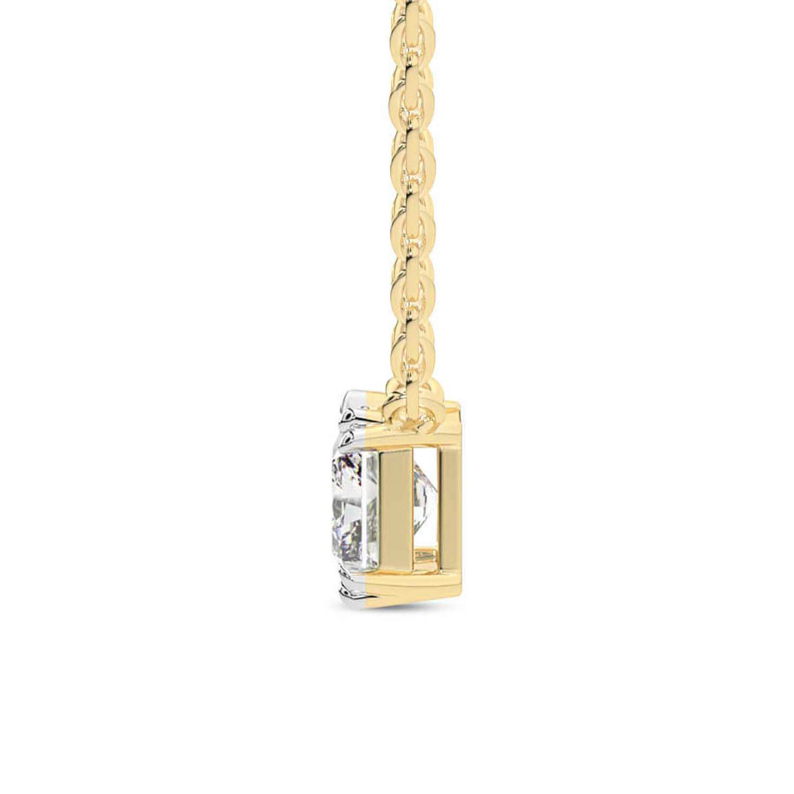 10kt Yellow Gold Savannah Radiant Lab Diamond Solitaire Necklace (5 Ct. Tw.) right