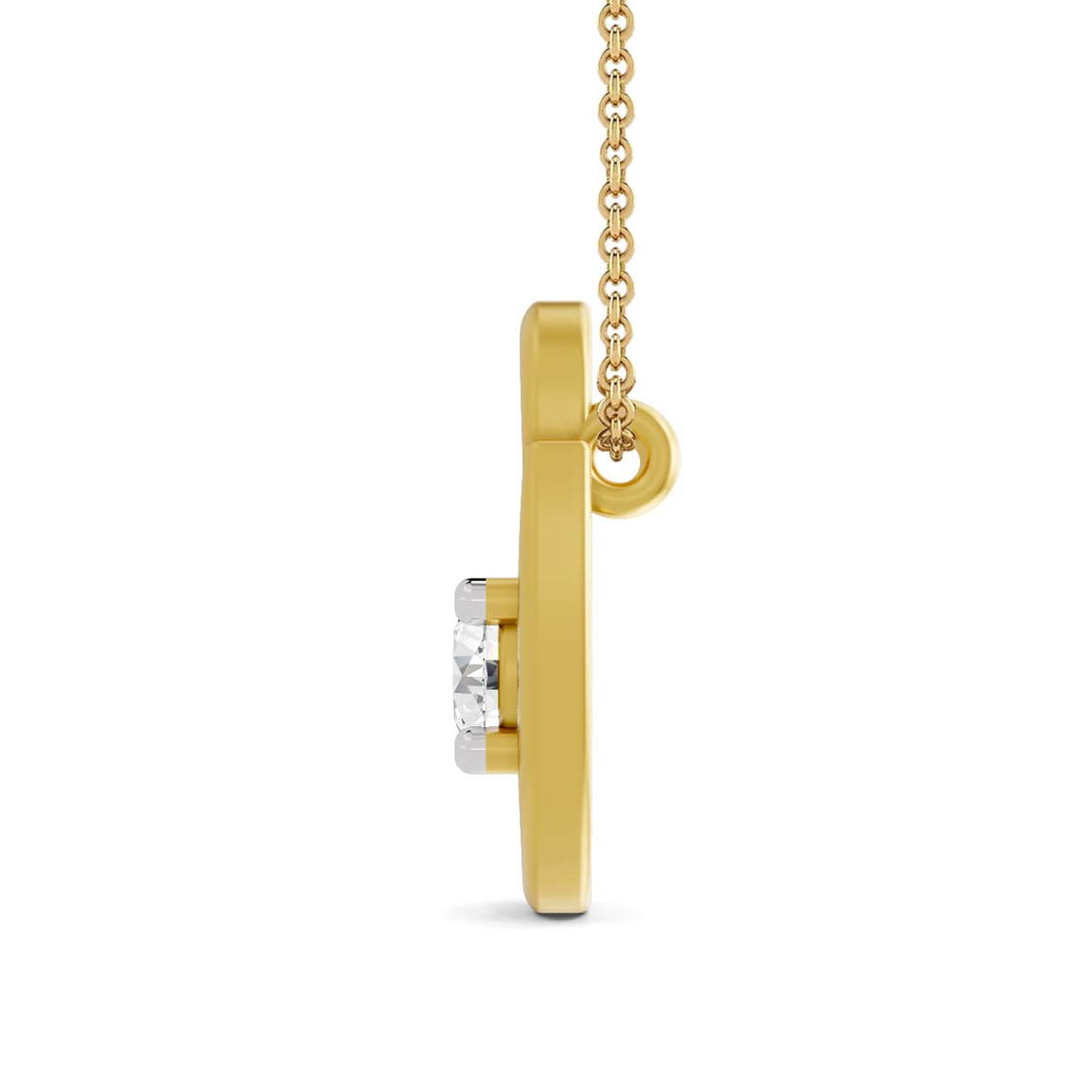 10kt Yellow Gold Minimal Lab Diamond Initial O Necklace (1/5 Ct. Tw.) left