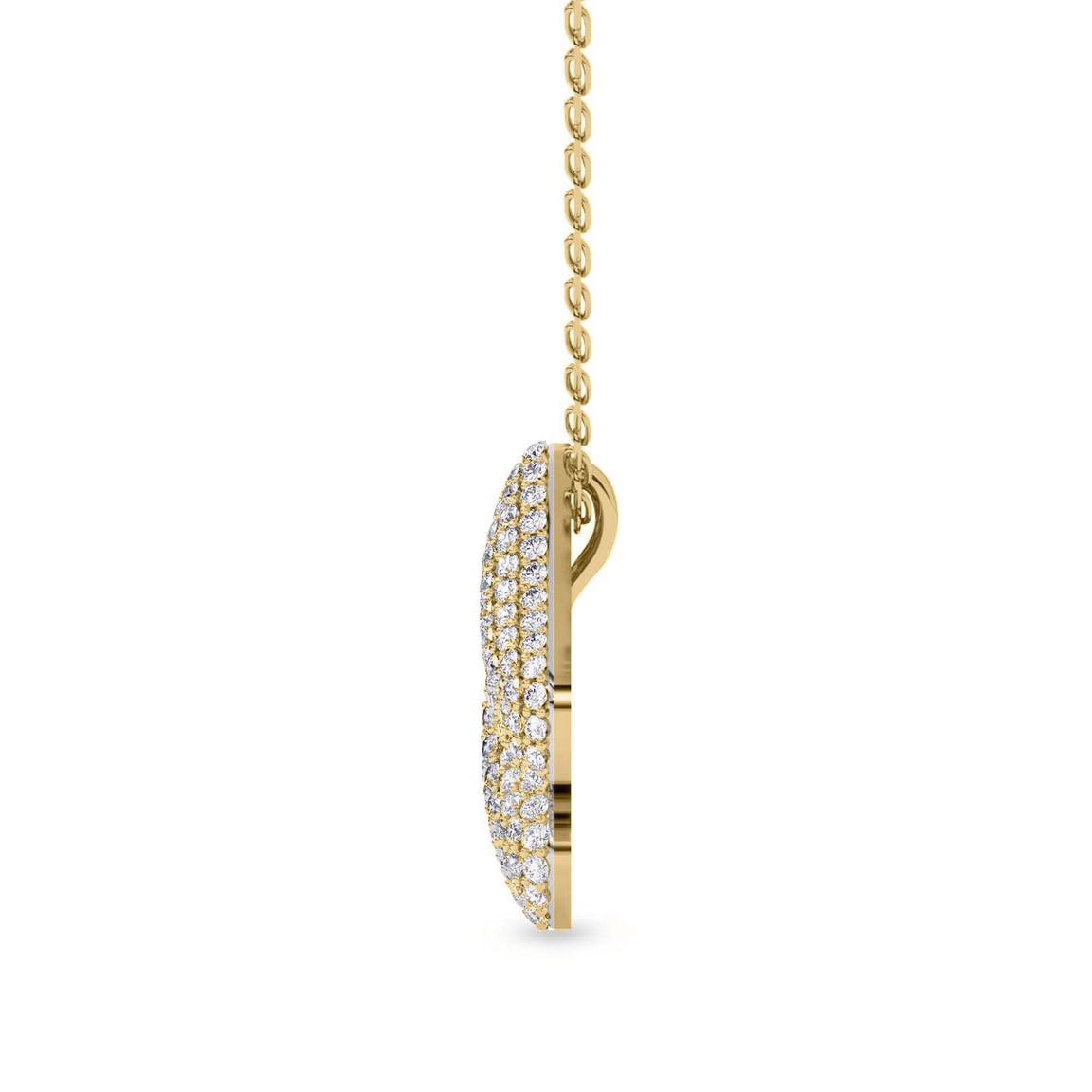 10kt Yellow Gold Lab Diamond Initial M Necklace (1 Ct. Tw.) standing product image one
