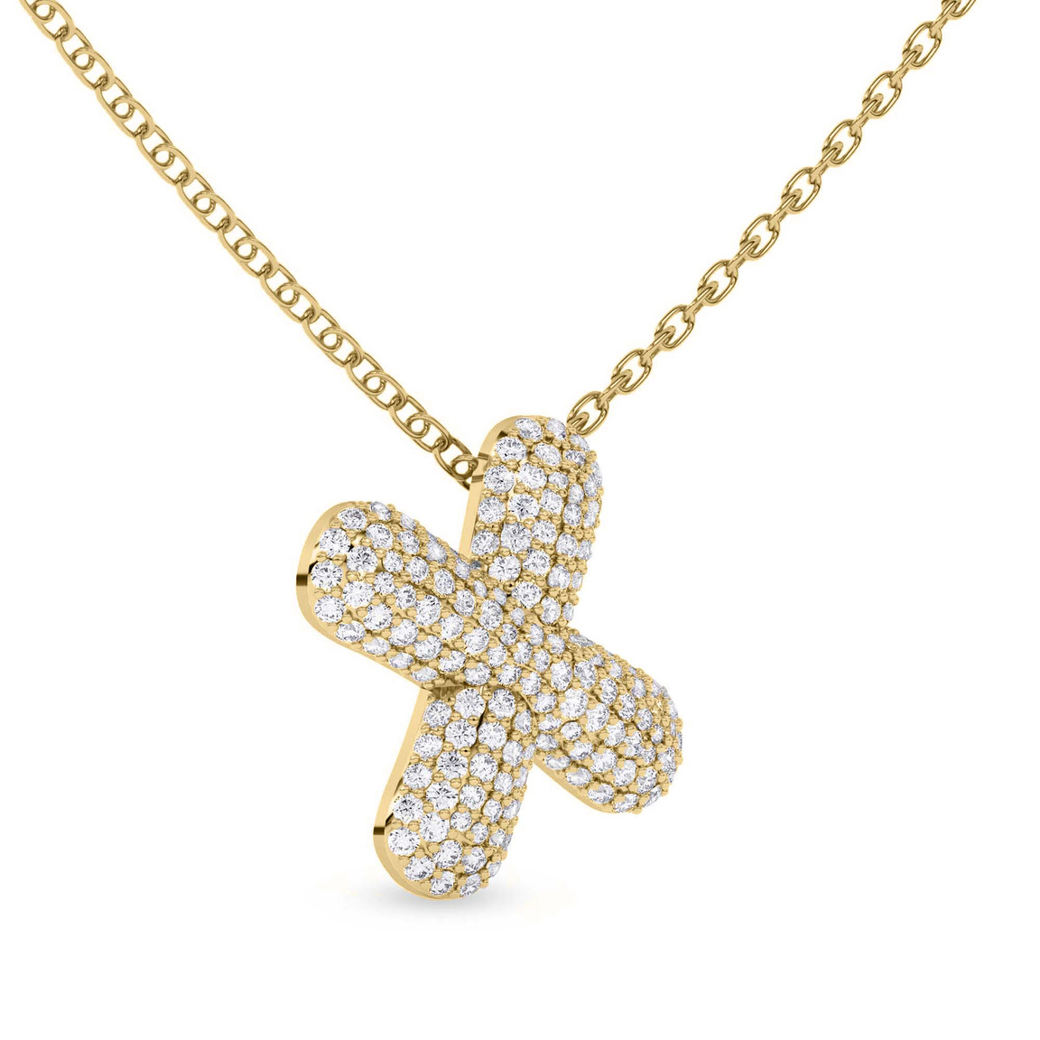 10kt Yellow Gold Lab Diamond Initial X Necklace (1 Ct. Tw.) left
