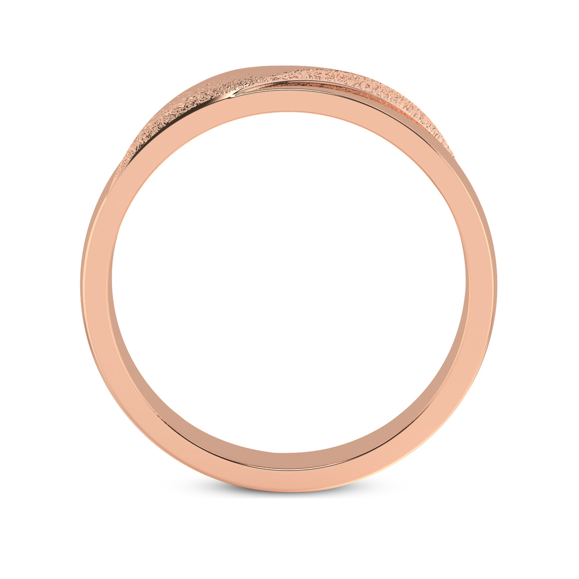 10ct Rose Gold Classic Contrast Men's Band right
