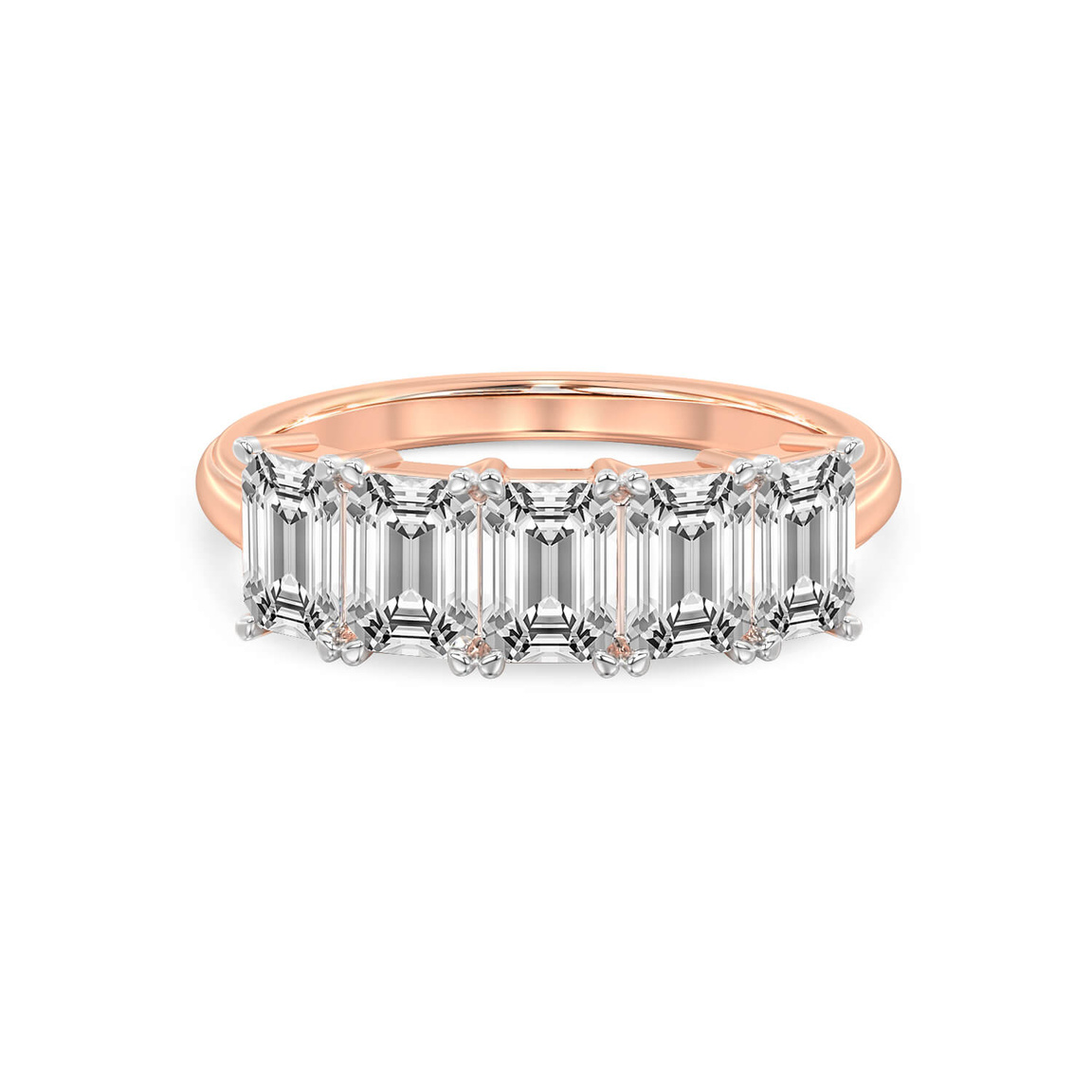 14kt Rose Gold Ophelia Emerald Lab Diamond Anniversary Band (1/2 Ct. Tw.) front image