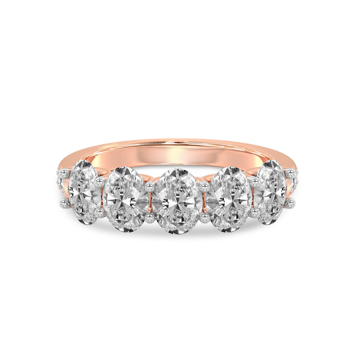 10kt Rose Gold Eliana Oval Lab Diamond Anniversary Band (1 Ct. Tw.) front image