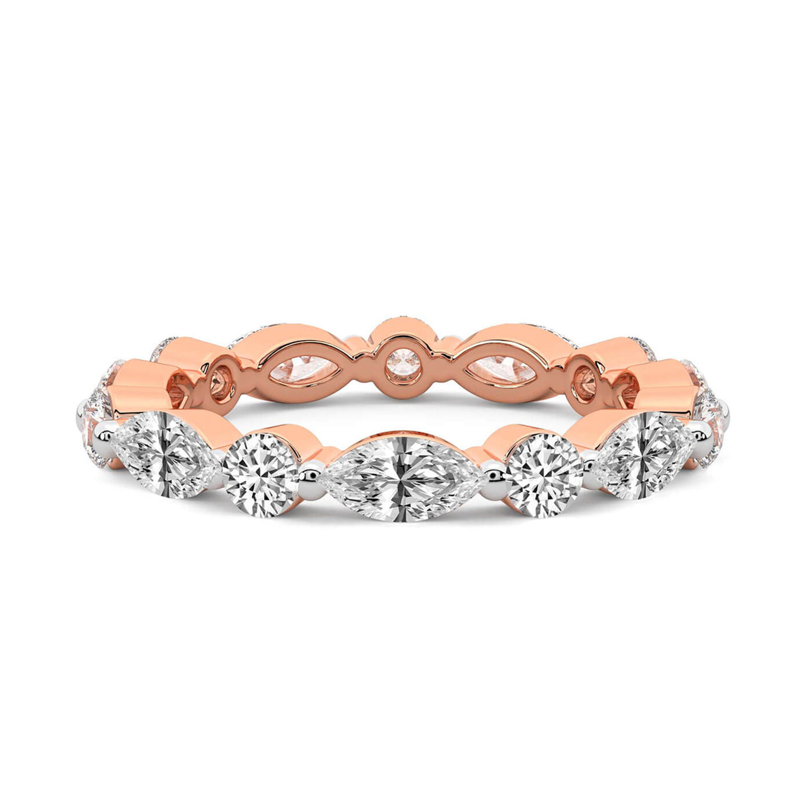 10kt Rose Gold Kenzie Marquise & Round Lab Diamond Eternity Ring (2 Ct. Tw.) front image