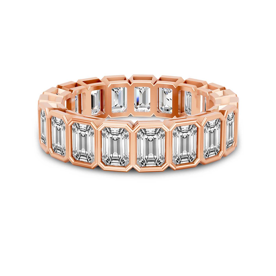 10kt Rose Gold Vera Emerald Bezel Eternity Lab Diamond Ring (2 Ct. Tw.) front image