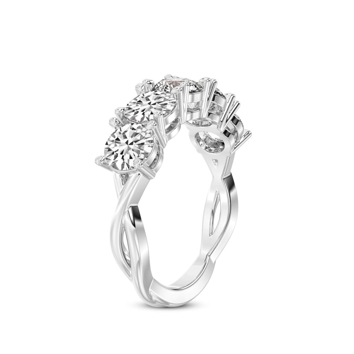 10kt White Gold Noella Round Lab Diamond Anniversary Band (1/2 Ct. Tw.) left