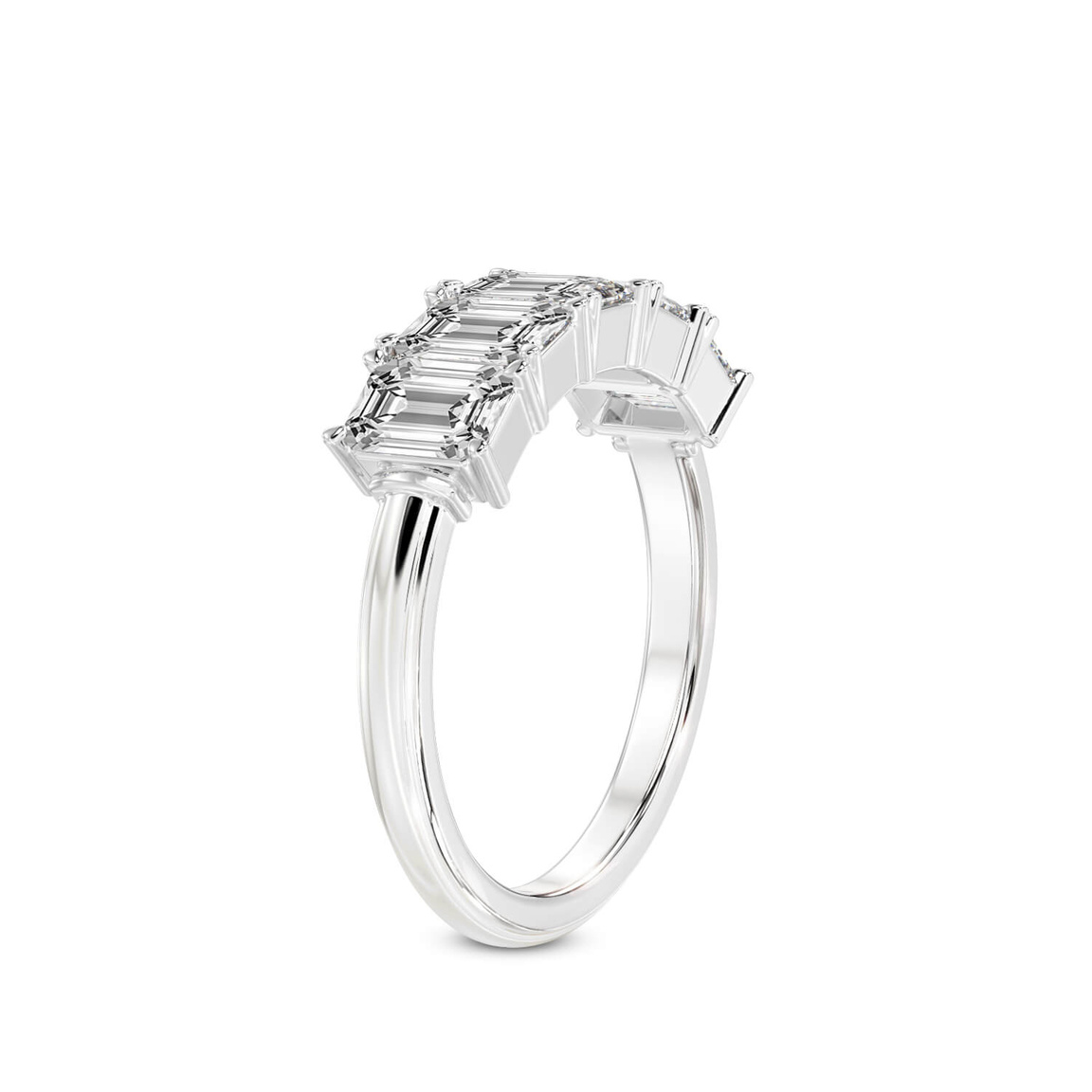 10kt White Gold Ophelia Emerald Lab Diamond Anniversary Band (1/2 Ct. Tw.) left