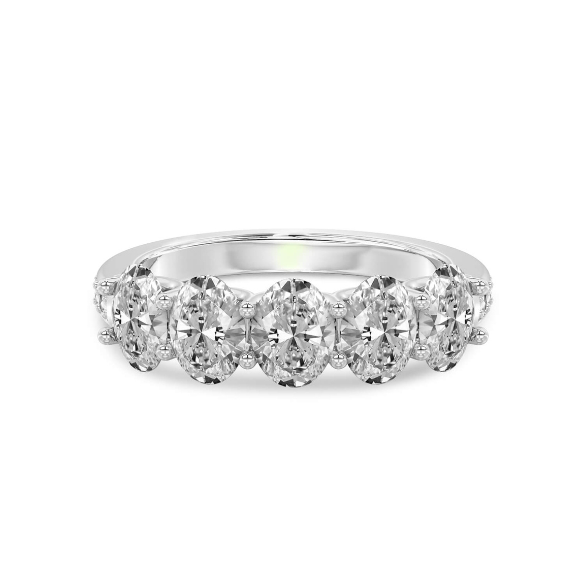 10kt White Gold Eliana Oval Lab Diamond Anniversary Band (1/2 Ct. Tw.) front image