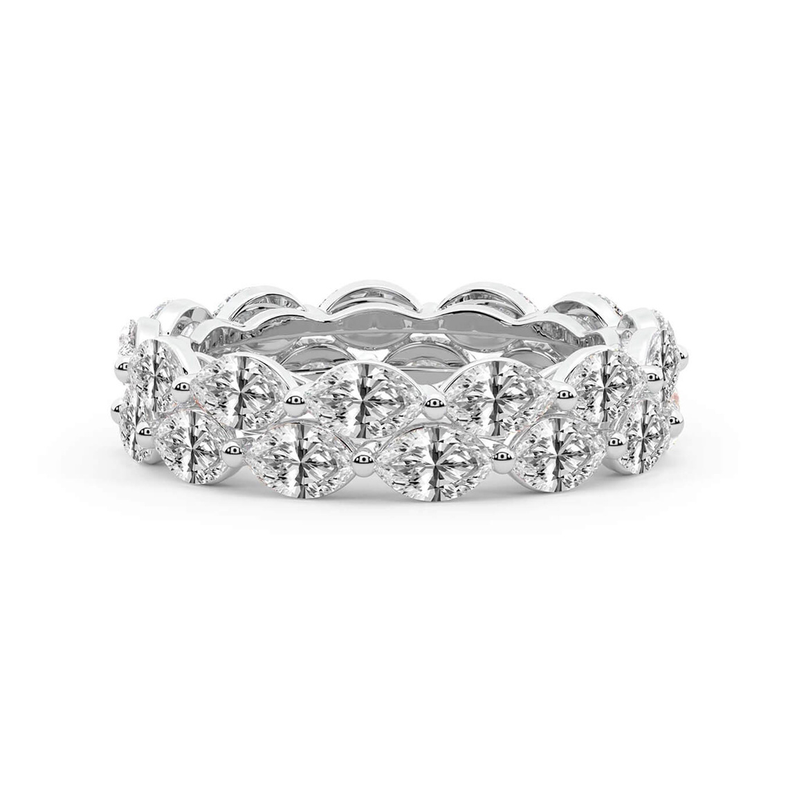 Platinum Kira Marquise Double Row Lab Diamond Eternity Ring (2 Ct. Tw.) front image