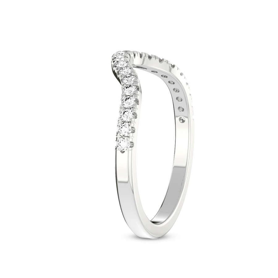 9ct White Gold Tye Wedding Band (1/4 Ct. Tw.) left