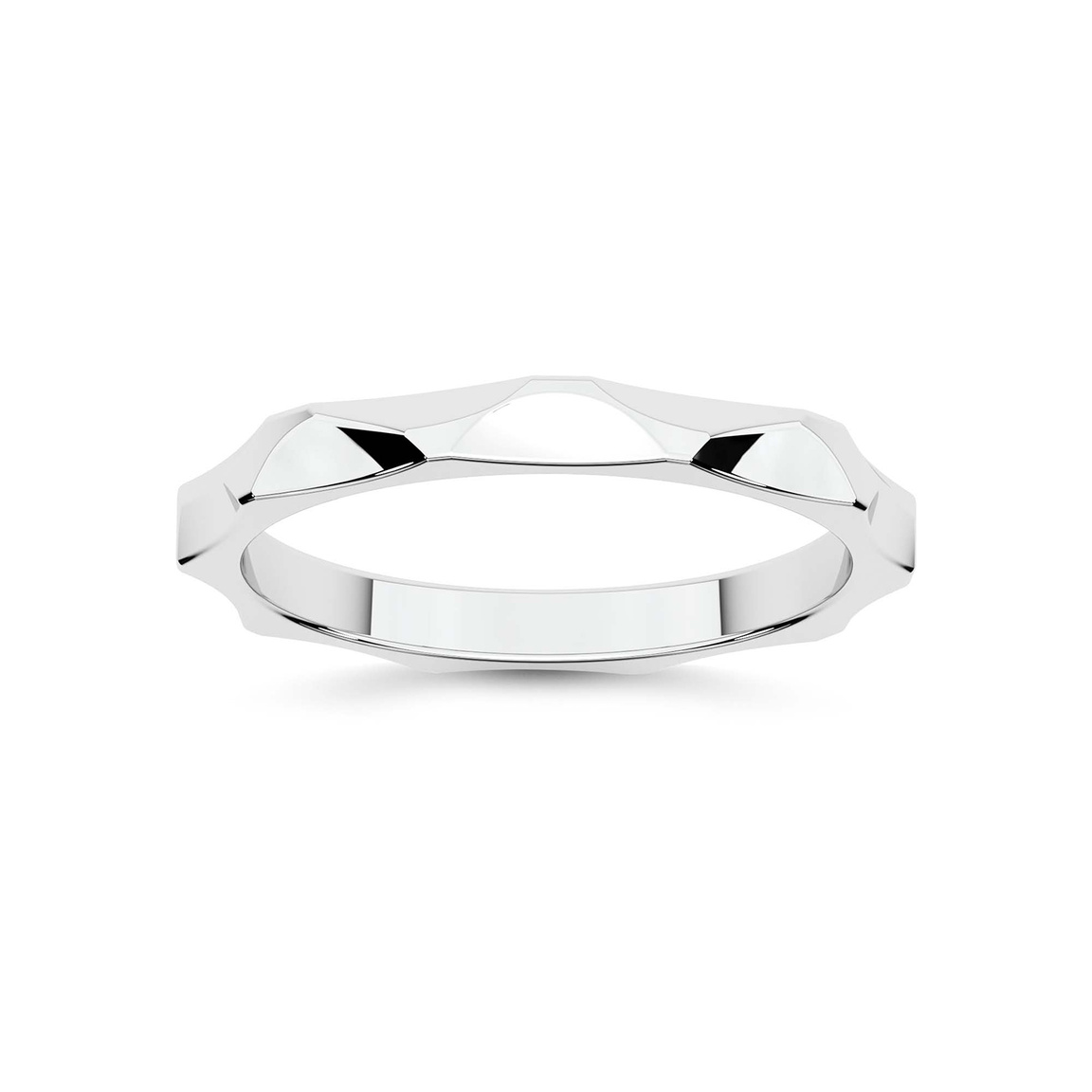 9ct White Gold Lyra Wedding Band front image