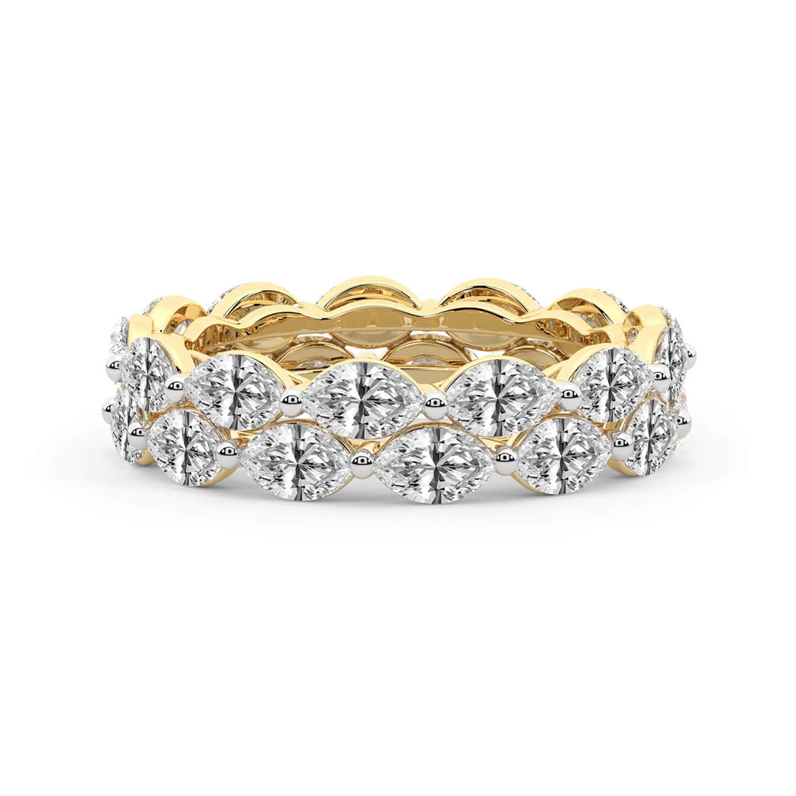 10kt Yellow Gold Kira Marquise Double Row Lab Diamond Eternity Ring (2 Ct. Tw.) front image