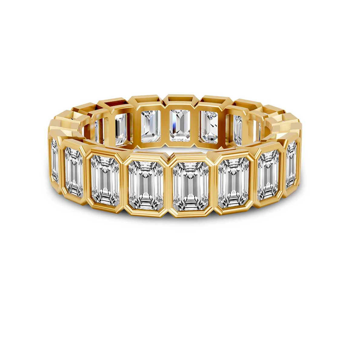 10kt Yellow Gold Vera Emerald Bezel Eternity Lab Diamond Ring (2 Ct. Tw.) front image
