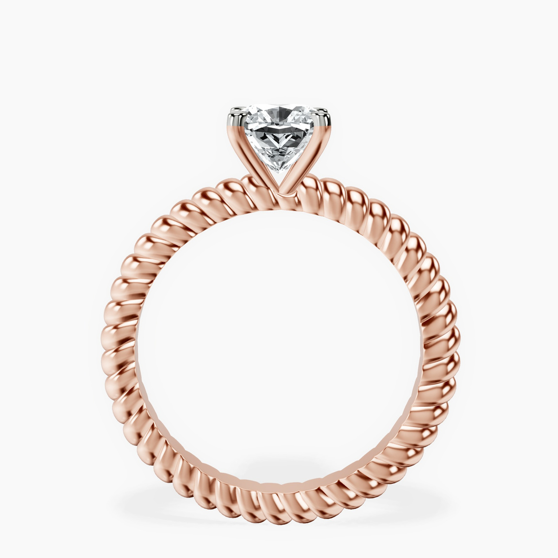 14kt Rose Gold Sansa Solitaire Lab Diamond Ring side right image one