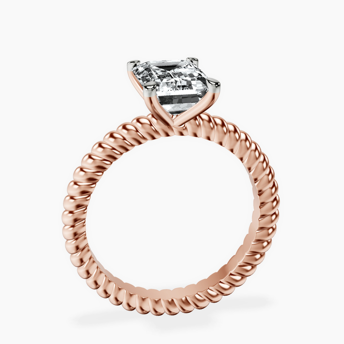 18kt Rose Gold Sansa Solitaire Lab Diamond Ring side right image one