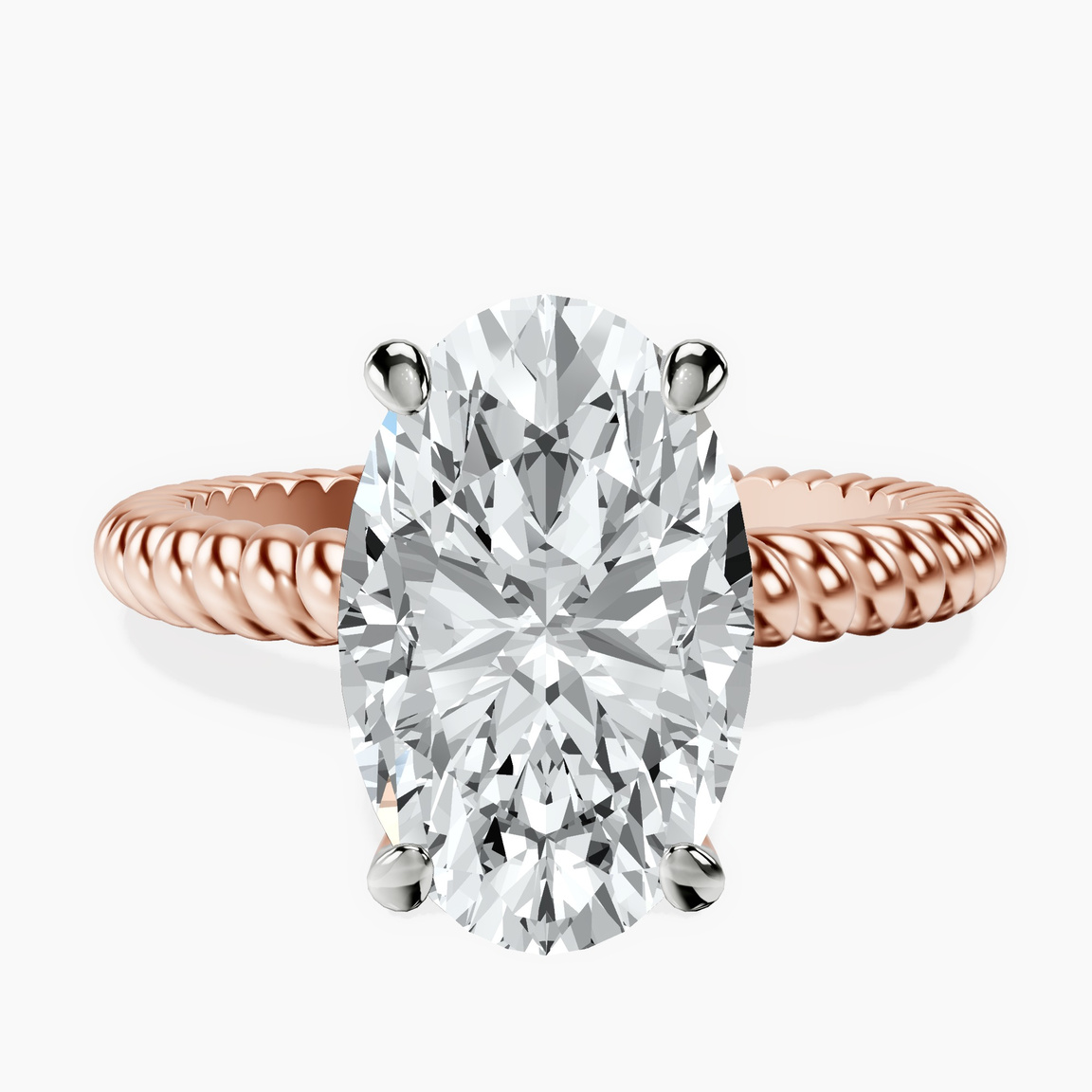 10kt Rose Gold Sansa Solitaire Lab Diamond Ring front image
