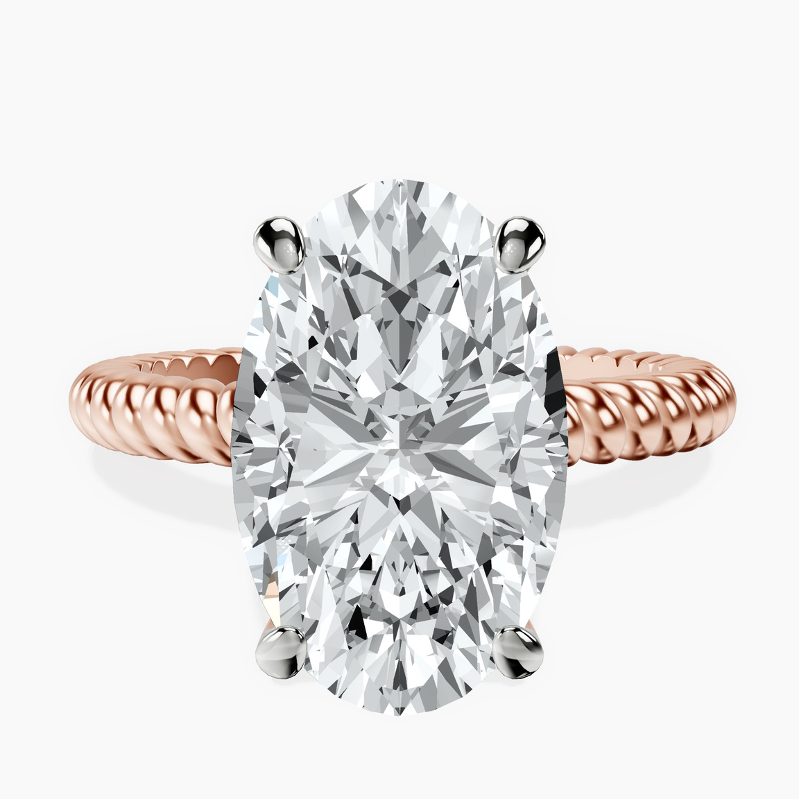 10kt Rose Gold Sansa Solitaire Lab Diamond Ring front image