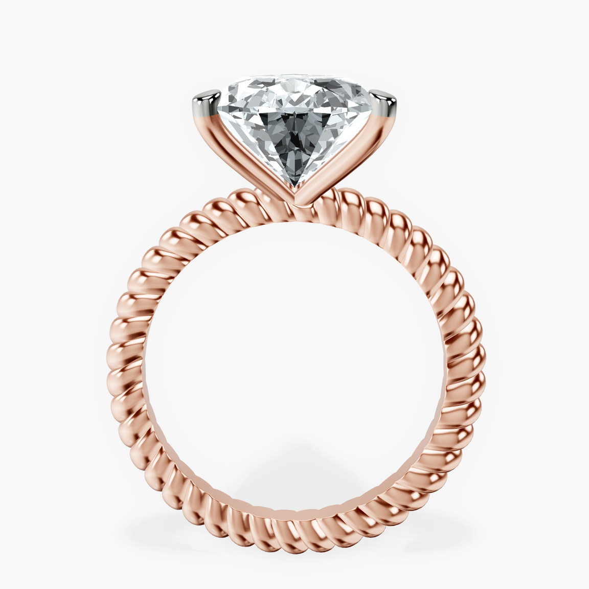 14kt Rose Gold Sansa Solitaire Lab Diamond Ring side right image one
