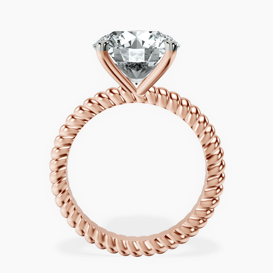 10kt Rose Gold Sansa Solitaire Lab Diamond Ring side right image one