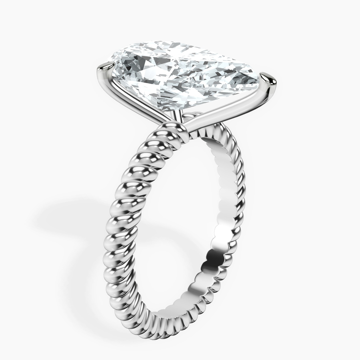 18kt White Gold Sansa Solitaire Lab Diamond Ring standing product image one