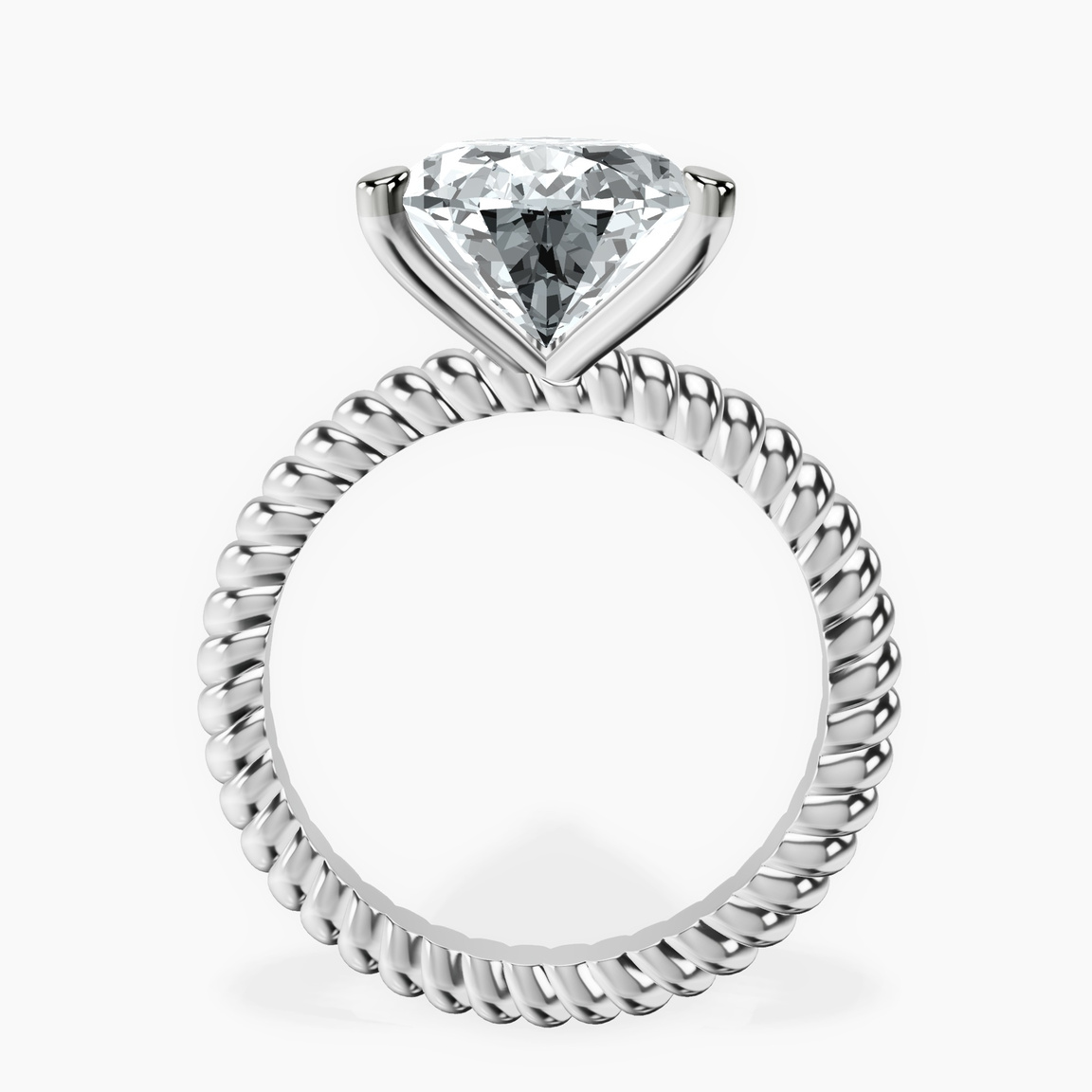 18kt White Gold Sansa Solitaire Lab Diamond Ring side right image one