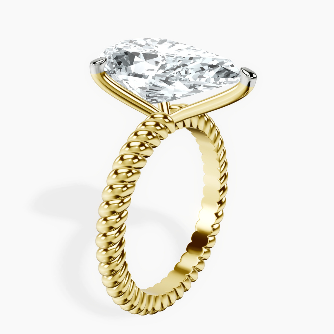 18kt Yellow Gold Sansa Solitaire Lab Diamond Ring standing product image one