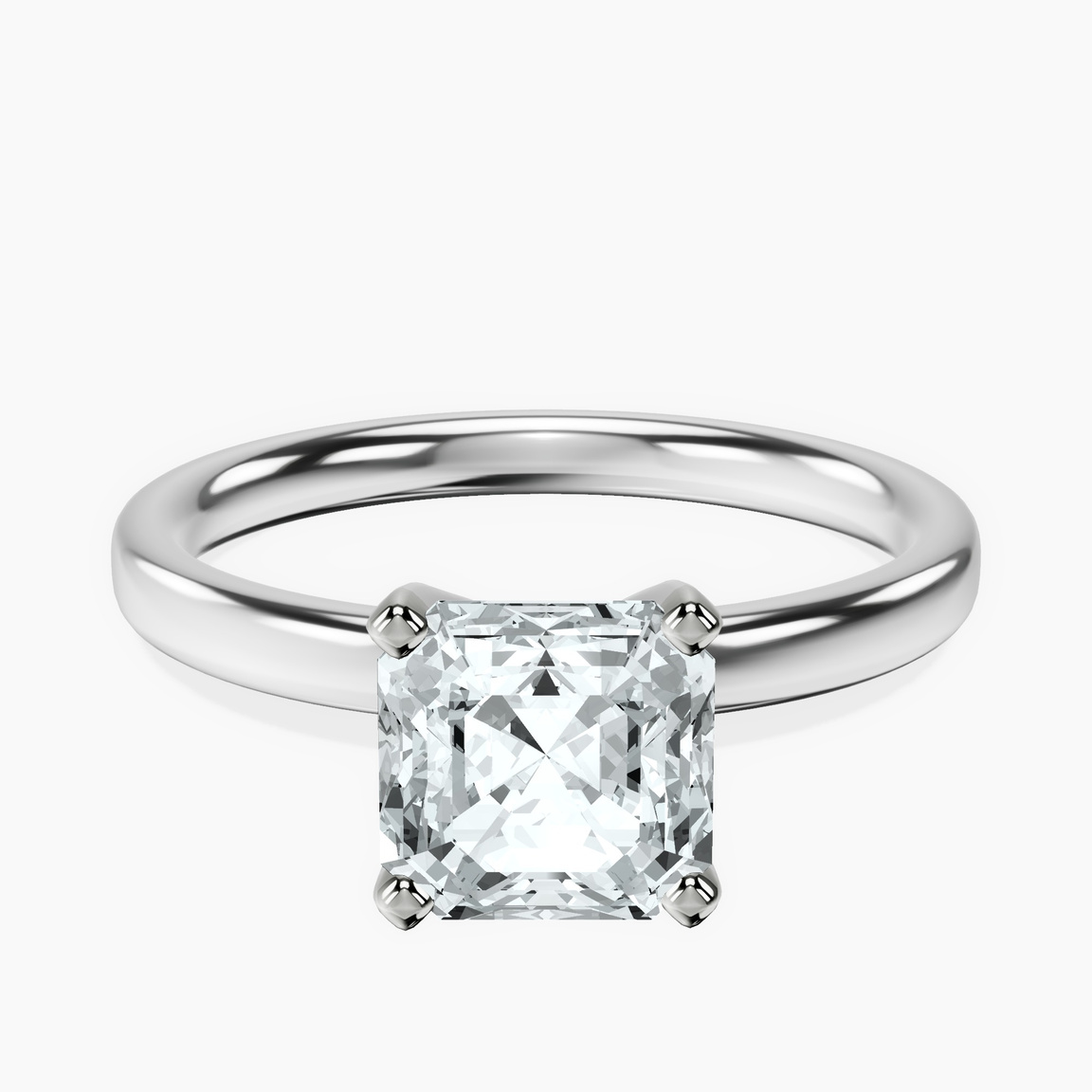Platinum Four Prong Solitaire 2mm Lab Diamond Ring front image