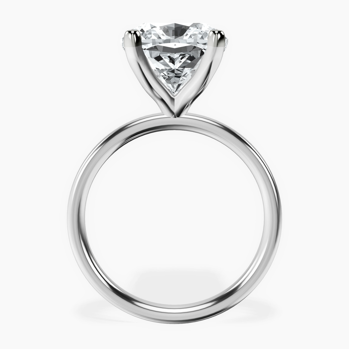 14kt White Gold Four Prong Solitaire 2mm Lab Diamond Ring side right image one